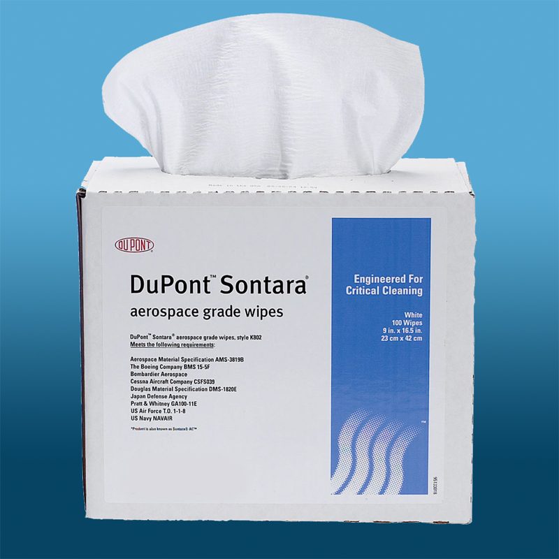 DTB wiper dupont sontara combina poliéster con rayón y niveles bajos de partículas y extractables